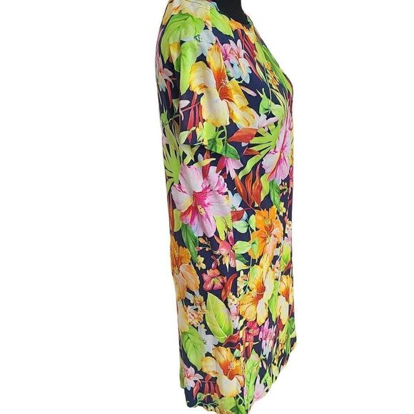 Polo Ralph Lauren Womens Dress Floral Print Short Sleeve Multi-Color Medium - Picture 4 of 9